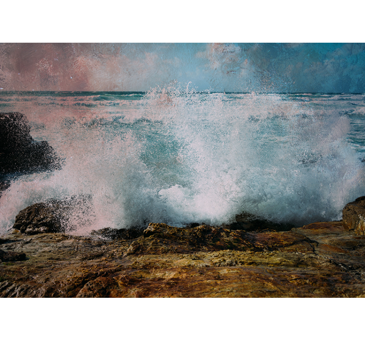 Rough Ocean Waves under the sea wall mural - TenStickers