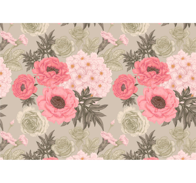 Flower wall mural blooming floral arrangement - TenStickers