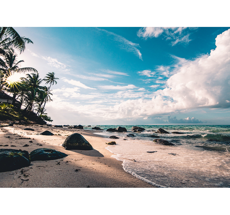 Tropical Beach Sunset under the sea wall mural - TenStickers