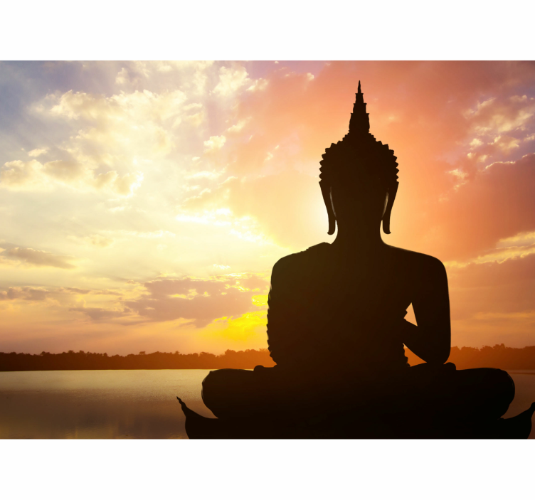 Wall mural buddha silhouette at sunset - TenStickers