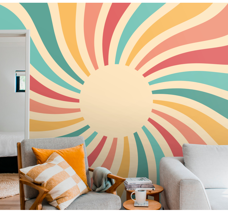 70's sunset pop vintage wall mural - TenStickers