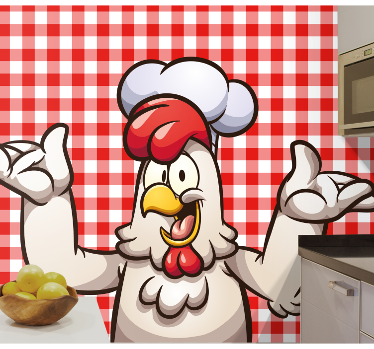 Animals wall mural chef chicken design - TenStickers