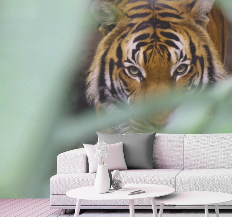 Animals wall mural tiger in the wilderness - TenStickers