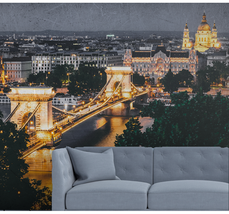 Beautiful view of chain bridge wall mural - TenStickers