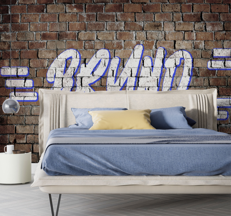 brick grafitti with name Teenage wall murals - TenStickers