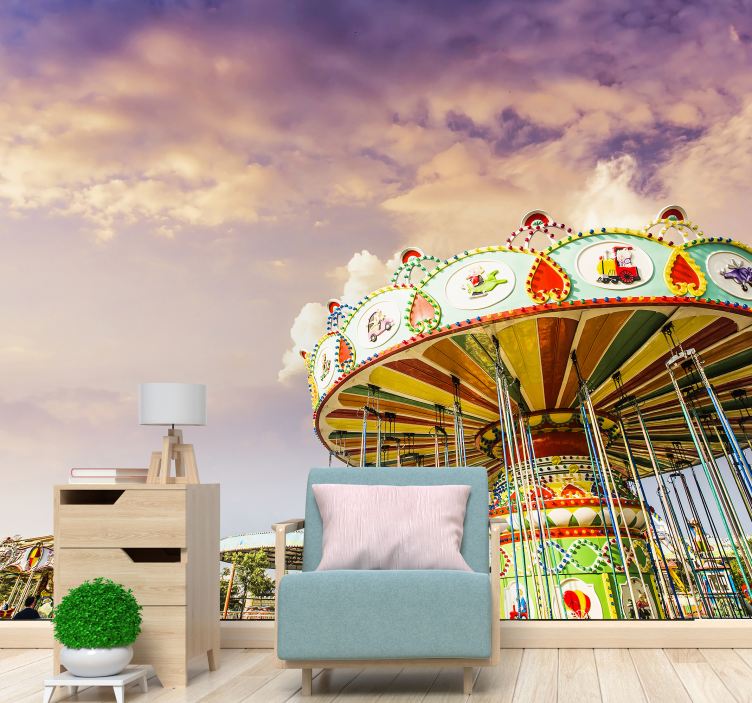 Carousel Reverie wall mural fantasy - TenStickers