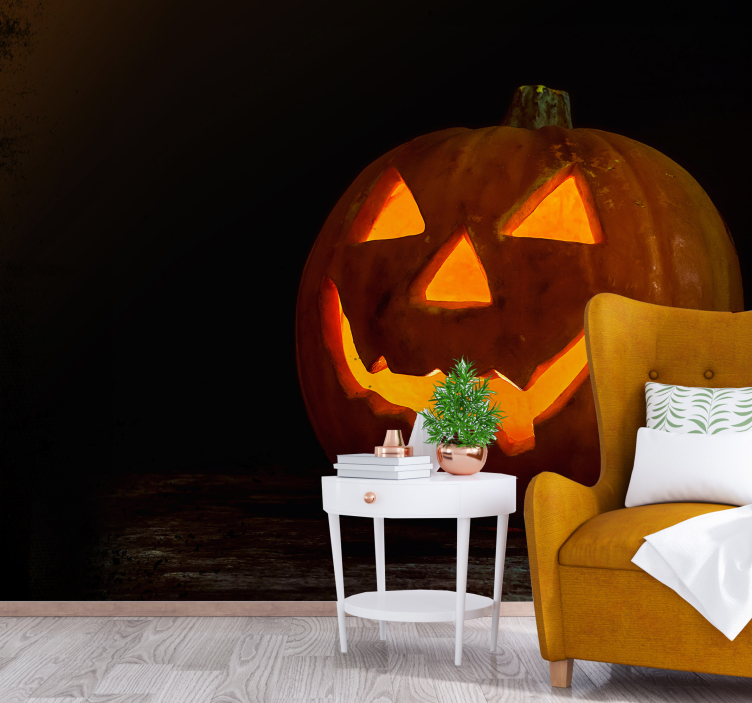 Carved Pumpkin Glow wall mural halloween - TenStickers