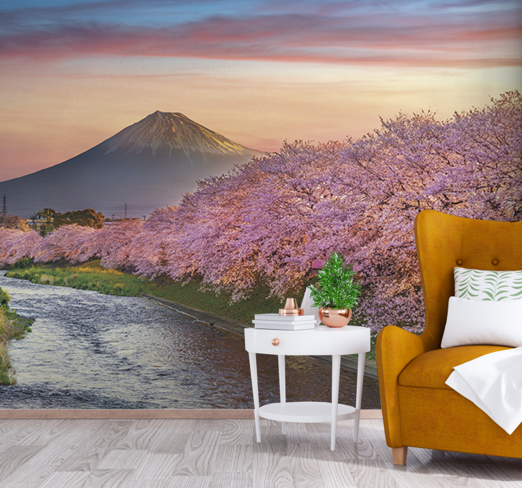 Cherry Blossom Forest nature wall mural - TenStickers