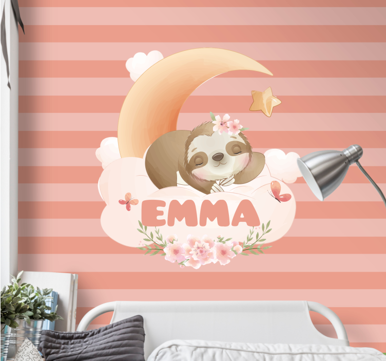 Childrens wall mural sloth with moon - TenStickers