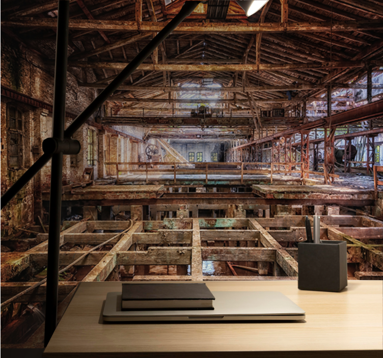 City wall mural abandoned industrial space - TenStickers