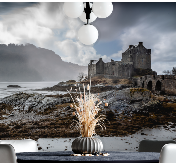 City wall mural scottish castle landscape - TenStickers