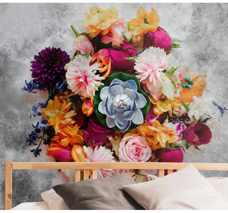 Colorful Floral Arrangement flower wall mural - TenStickers