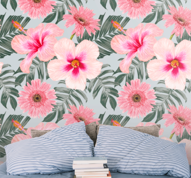 Colourful pastel painting flower wall mural - TenStickers