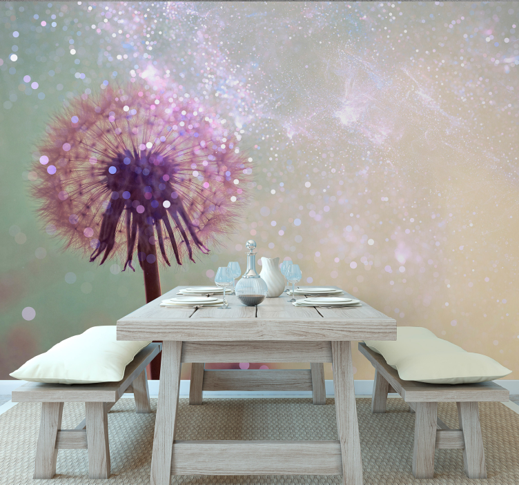 Dandelion with sparkle dandelion wall mural - TenStickers