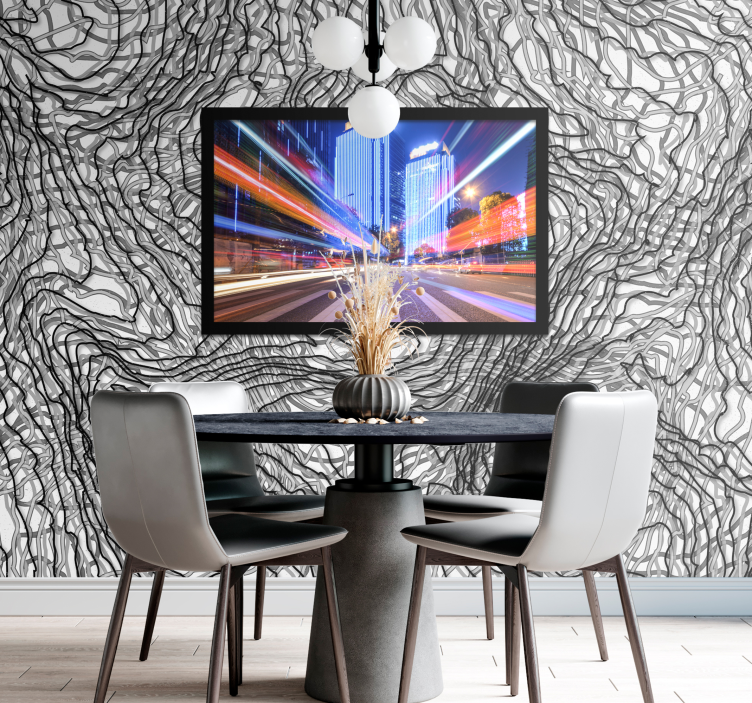 Dynamic lights city wall mural - TenStickers