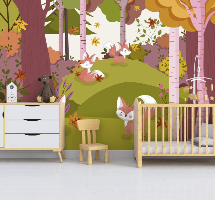 Enchanted Forest Animals nursery wall mural - TenStickers