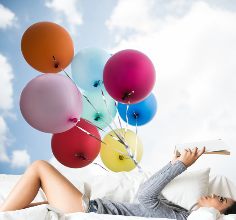 Flower wall mural colorful balloon collection - TenStickers