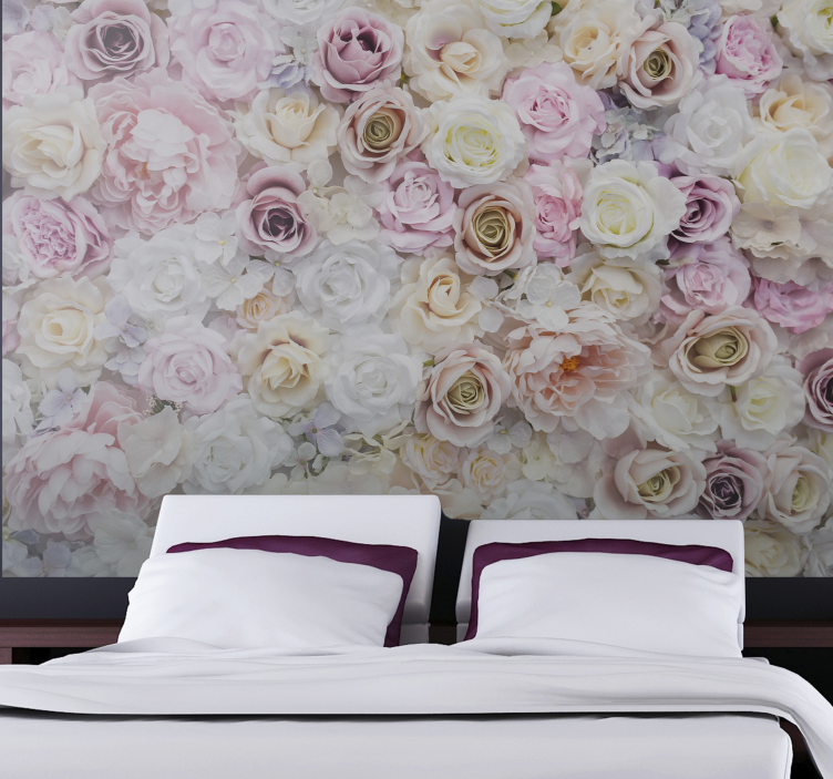Flower wall mural delicate floral display - TenStickers