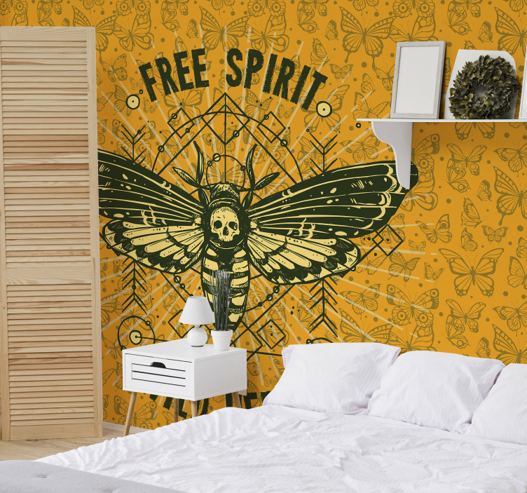 Free Spirit Moth wall mural modern - TenStickers