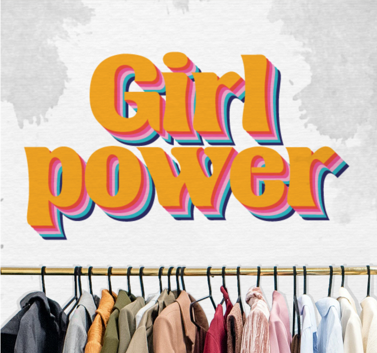 Girl power message quote wall mural - TenStickers