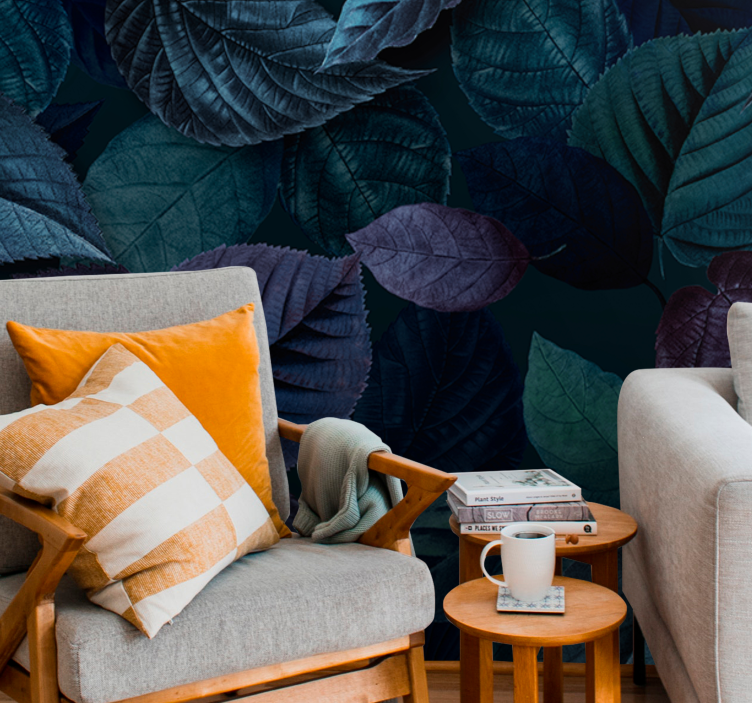 Green and blue leaves plants  wall mural - TenStickers