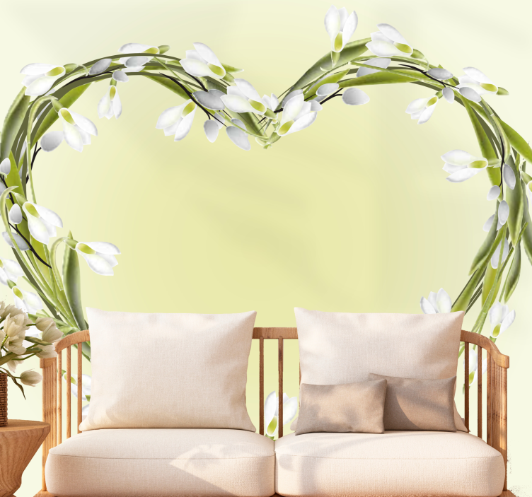 Heart Shaped Blooms flower wall mural - TenStickers