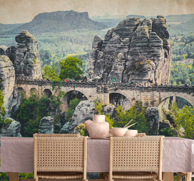 Landscape wall mural bastei bridge view - TenStickers