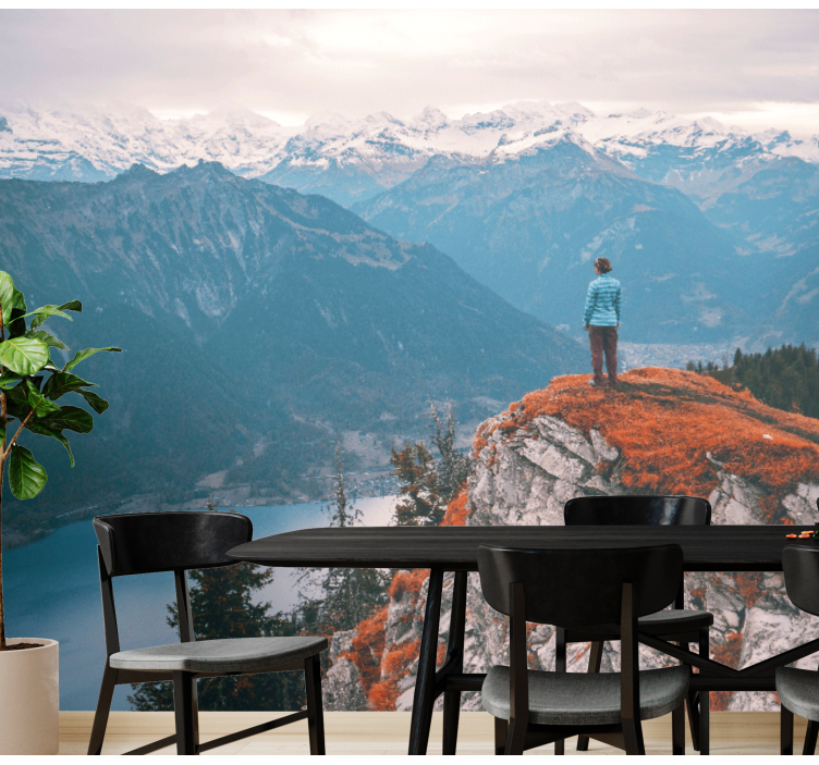 Landscape wall mural mountain view tranquility - TenStickers