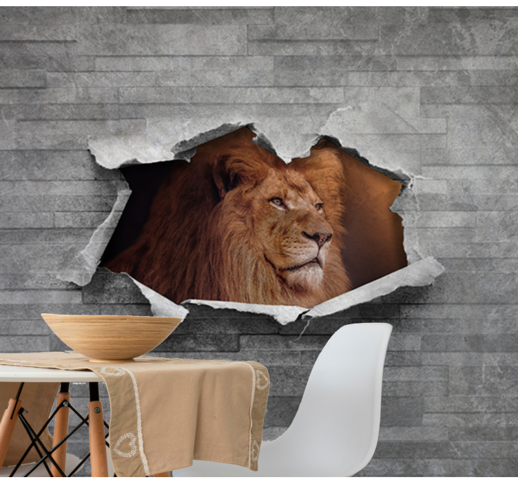 Lion wall mural majestic lion illustration - TenStickers