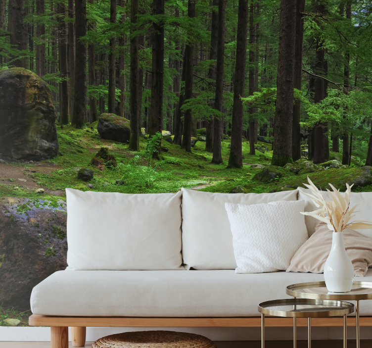 Lush Green Place forest wall mural - TenStickers