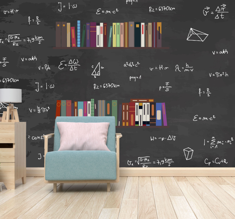 Mathematical Book Collection quote wall mural - TenStickers