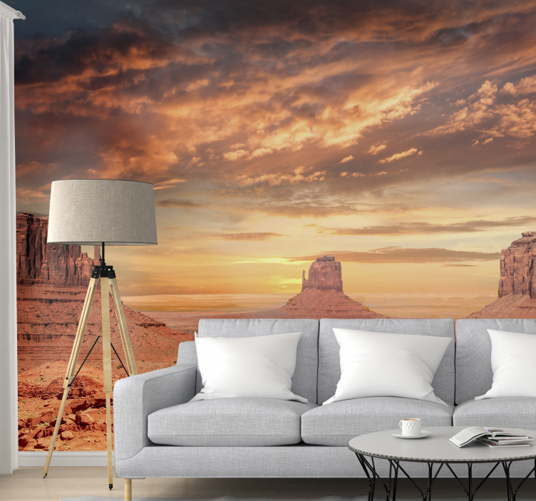 Mountains on the Desert Wall Mural - TenStickers
