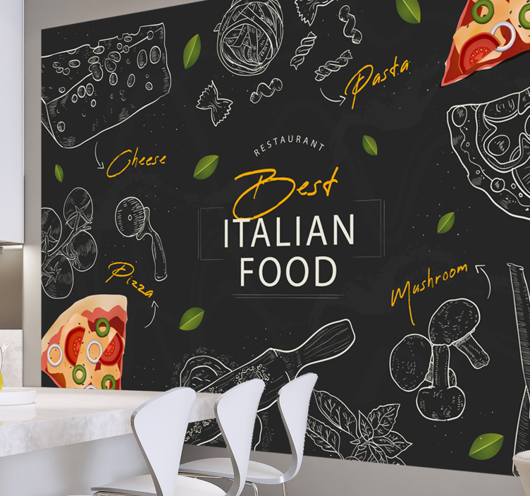Music wall mural italian culinary treasures - TenStickers