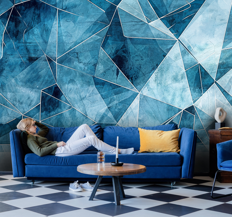 Fractured Azure texture wall mural - TenStickers
