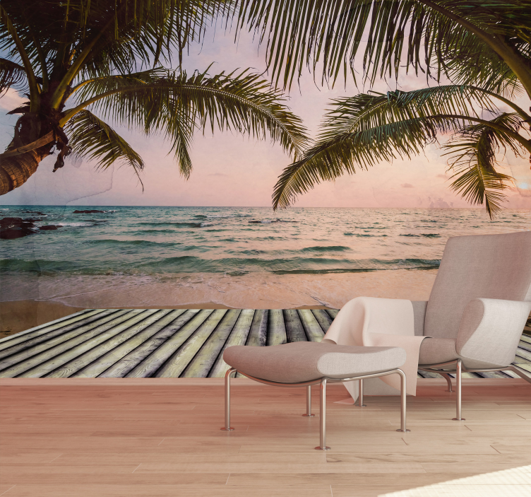 Paradise Beach 3D Wall Mural - TenStickers