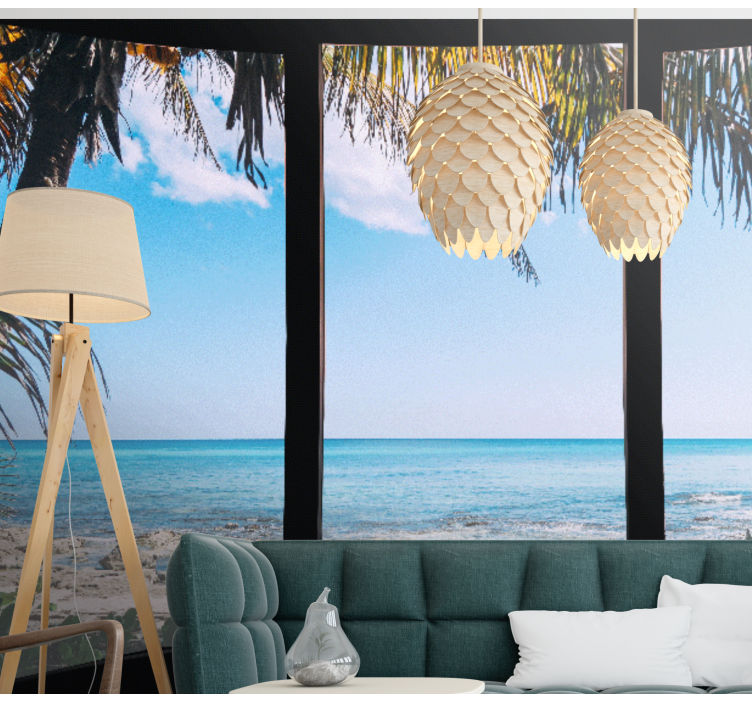 Sea landscape from window 3D Wall Mural - TenStickers