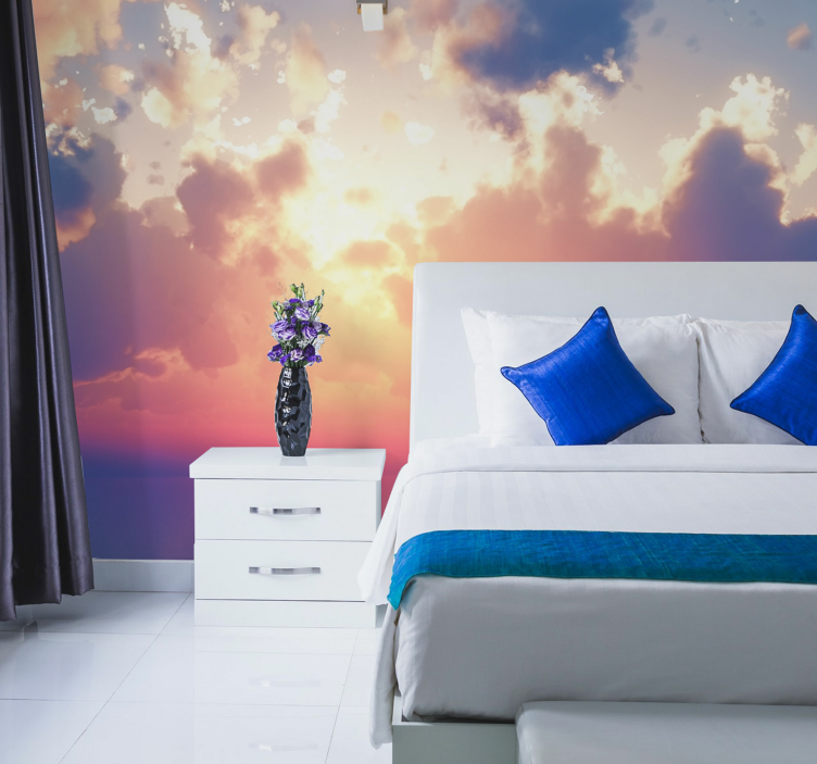 Sky wall mural sunset cloudscape - TenStickers