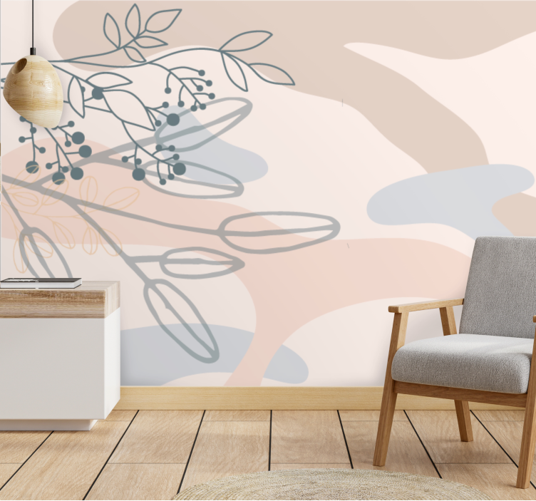 Texture wall mural with abstract floral design - TenStickers