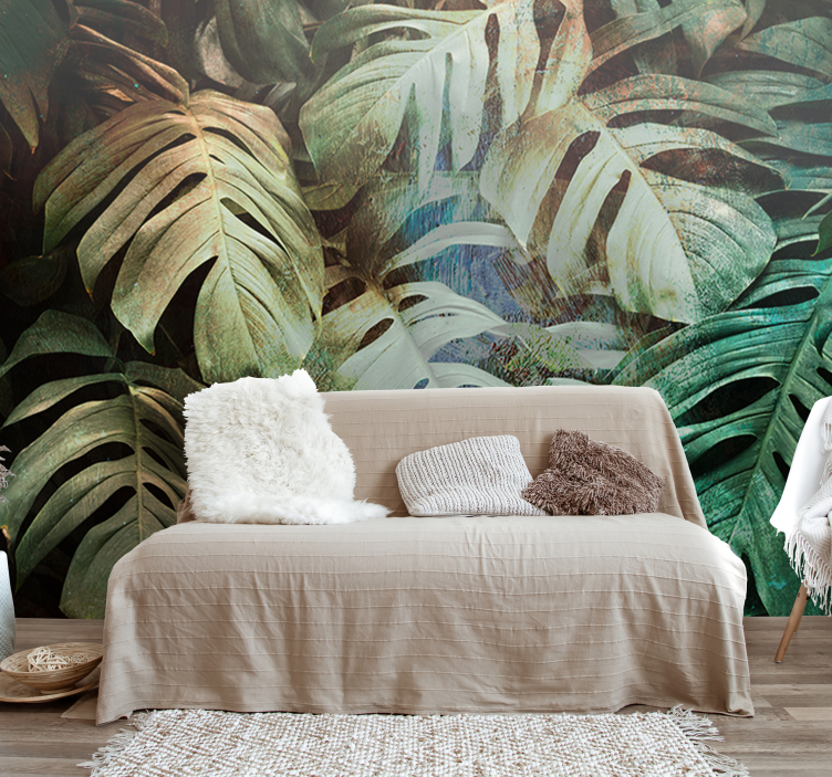 Tropical Leaf Motifs wall mural nature - TenStickers