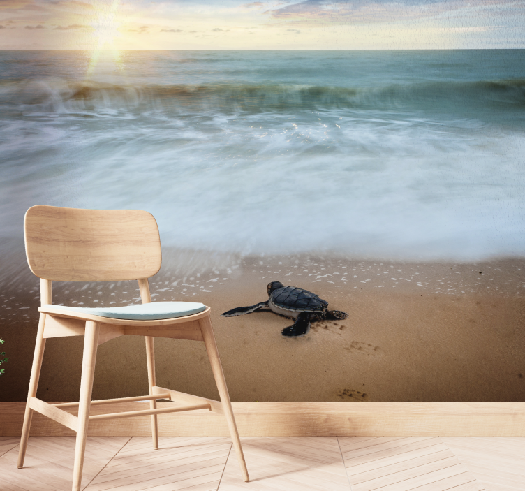 Turtle on the coast animal wall mural - TenStickers
