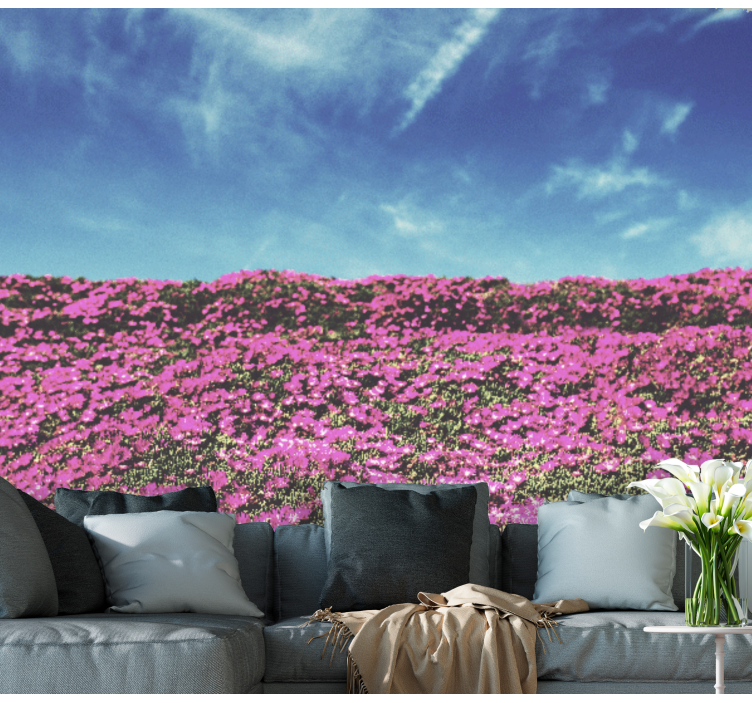 Vibrant Pink Blossoms flower wall mural - TenStickers