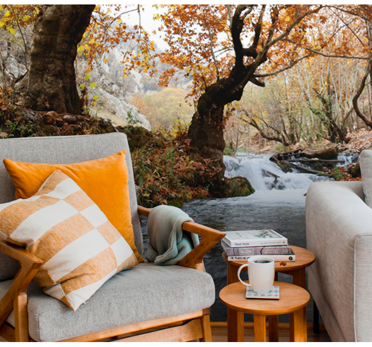 Wall mural nature forest stream calm - TenStickers