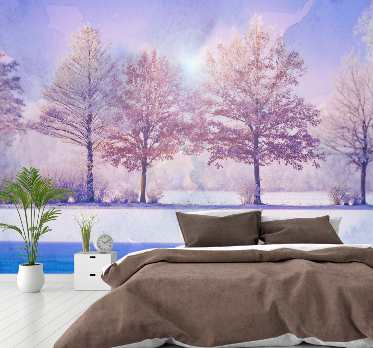 Wall mural nature winter woodland scene - TenStickers