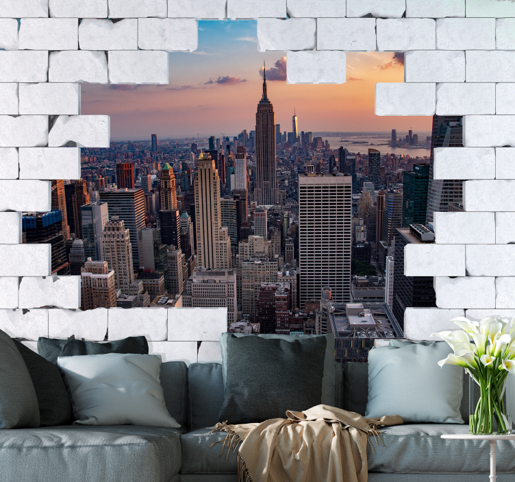 Wall mural new york skyline at sunset - TenStickers