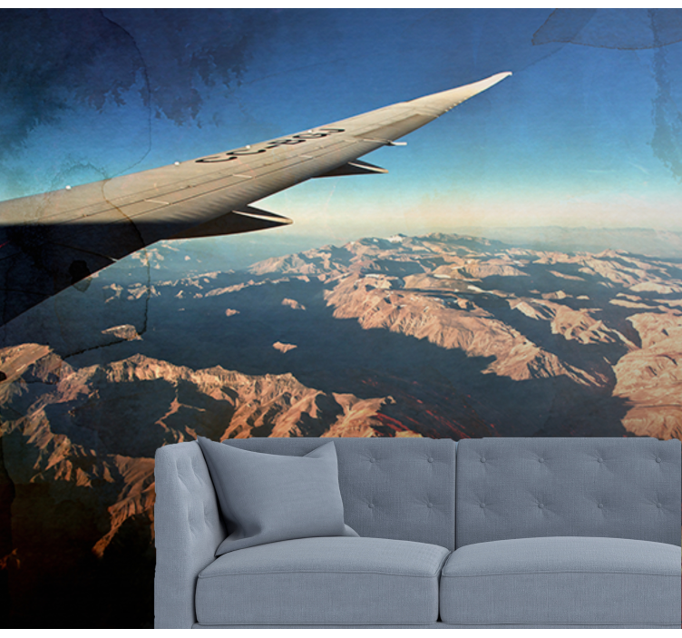 Wall mural vehicle aerial mountain landscape - TenStickers