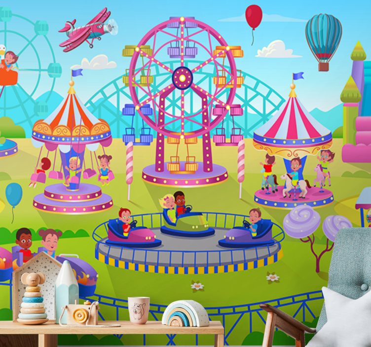 Wall mural vintage carnival excitement - TenStickers