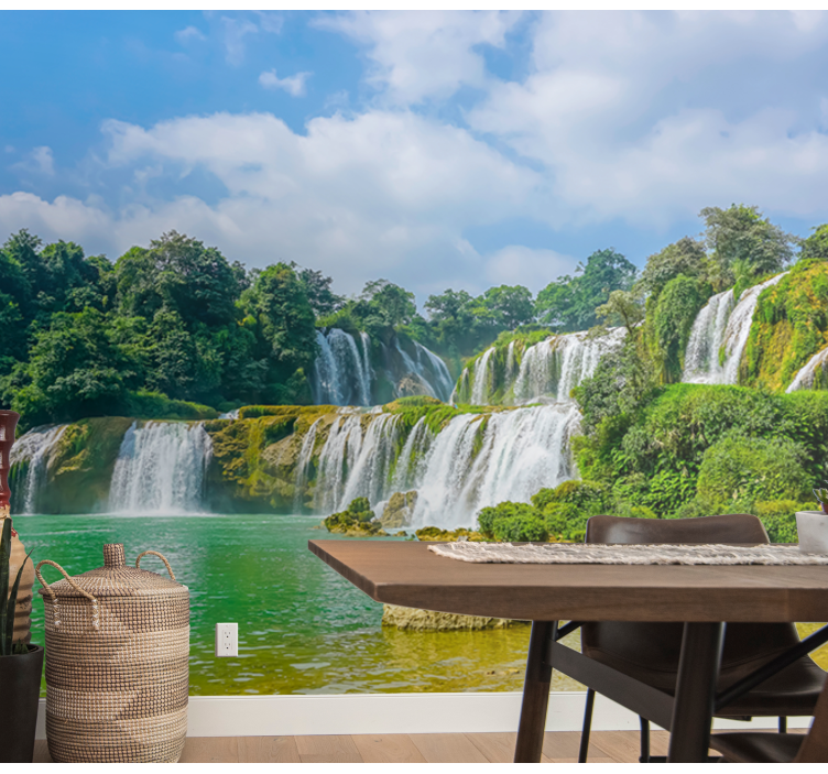 Wall mural waterfall tranquil waterfall view - TenStickers