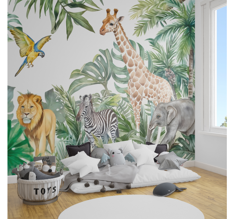 Wildlife animals wall mural - TenStickers