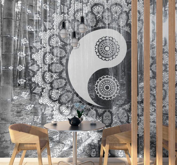 Zen wall mural yin yang mandala design - TenStickers