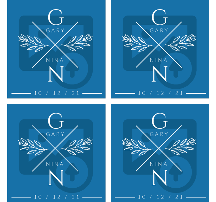 Personalized wedding coaster with picture - TenStickers